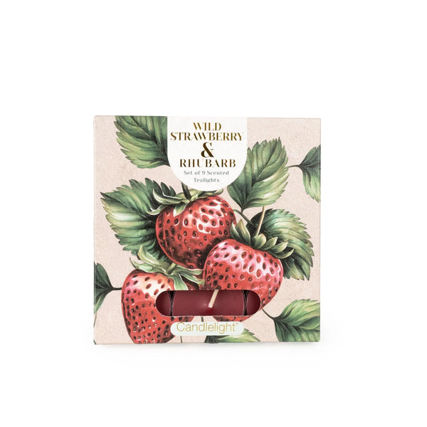 Wild Strawberry & Rhubarb Tealights (Set Of 9) By Candle Light
