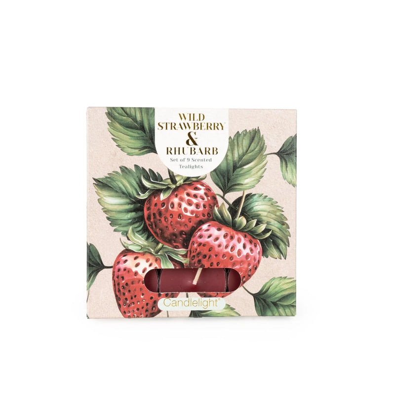 Wild Strawberry & Rhubarb Tealights (Set Of 9) By Candle Light