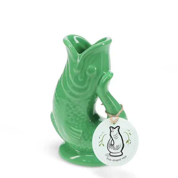 Green Ceramic Fish Jug By Rex London
