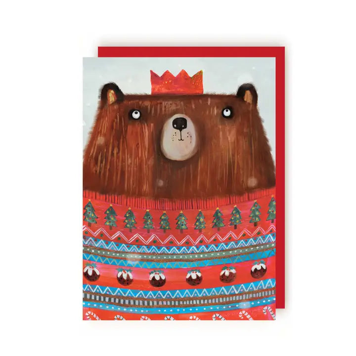 Bear Jumper Xmas Greetings Card By Charley Rabbit