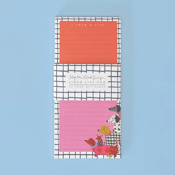LIST01 Dogs Lined Pad By Stop The Clock Design