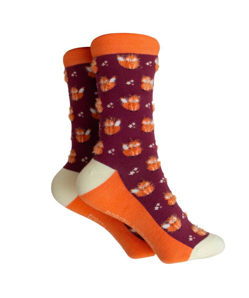 PVSOK0014 Fluffy Fox Socks (UK 3-7)