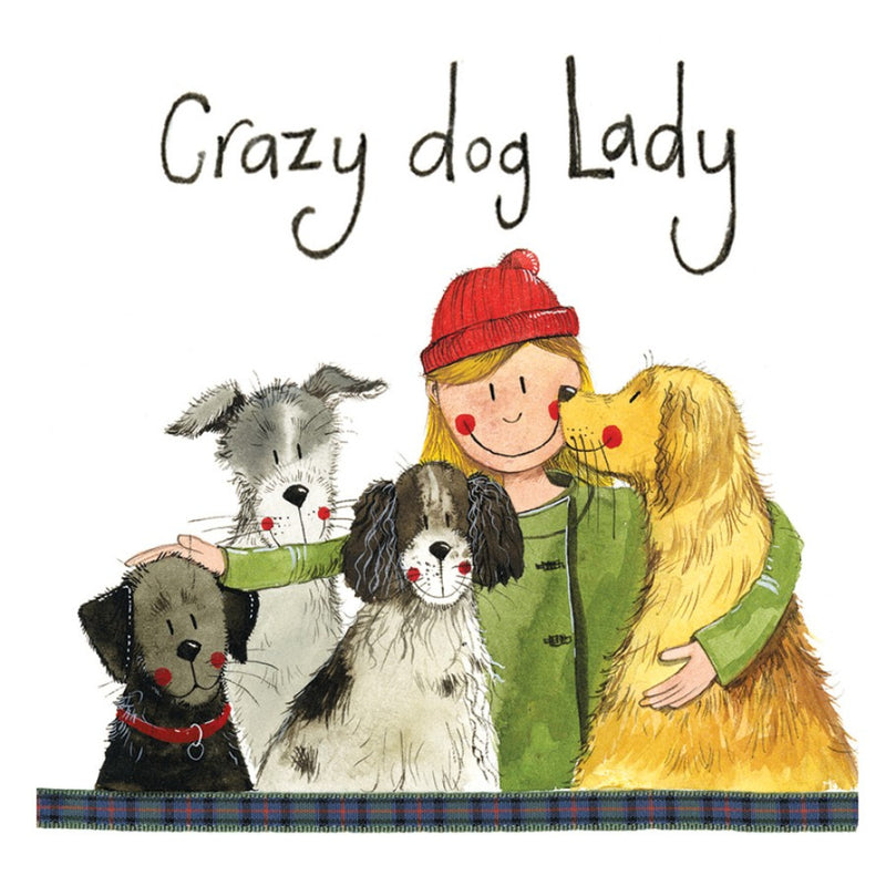 C154 Crazy Dog Lady Coaster By Alex Clark Art