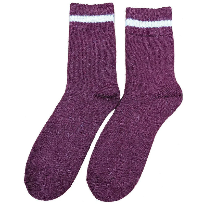 MWS074 Burgundy Plain Wool Socks (UK 7-11)