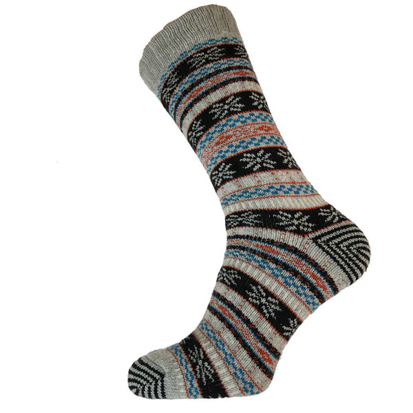 MWS182 Grey & Blue Wool Blend Socks (UK 7-11)