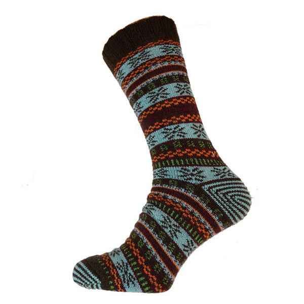 MWS183 Teal and Black Wool Socks (UK 7-11)