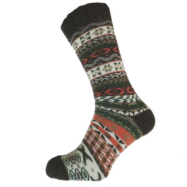 MWS194 Brown Multi Wool Socks (UK 7-11)