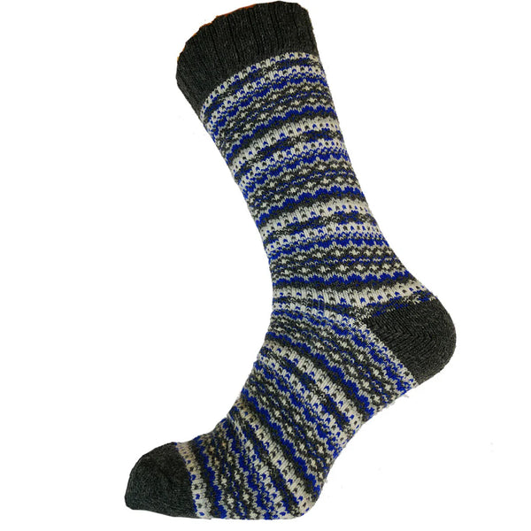 MWS195 Blue & Grey Wool Blend Socks (UK 7-11)