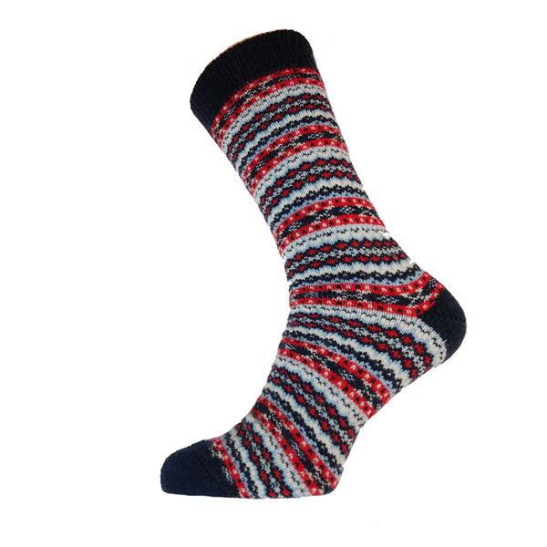 MWS196 Grey and Red Wool Socks (UK 7-11)