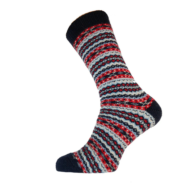 MWS196 Grey and Red Wool Socks (UK 7-11)