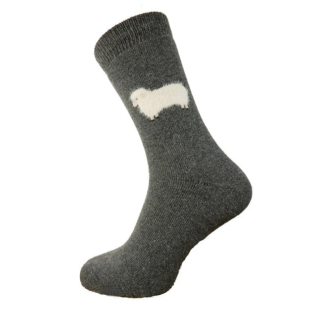 MWS207 Dark Grey Fluffy Sheep Socks (UK 7-11)