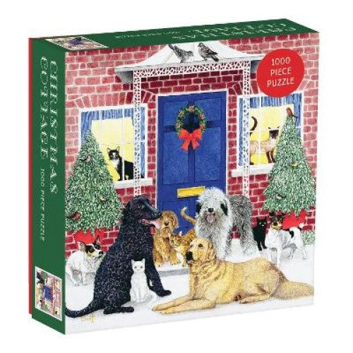 Christmas Cottage Dogs 1000 Piece Jigsaw Puzzle