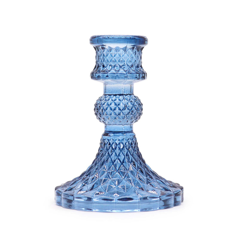 Royal Blue Vintage Glass Candle Stick Holder
