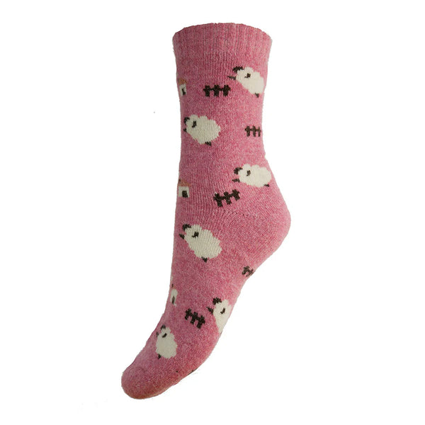 WS582 Pink Sheep Wool Blend Socks (UK4-7)