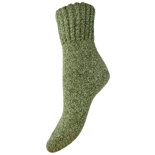 WS589 Thick Green Wool Blend Socks (UK4-7)