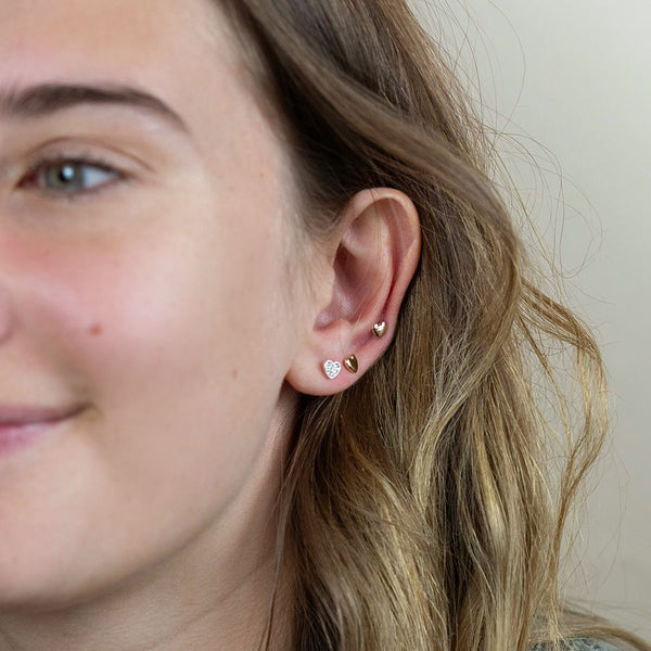03226 Heart Stud Earrings Set By Pom